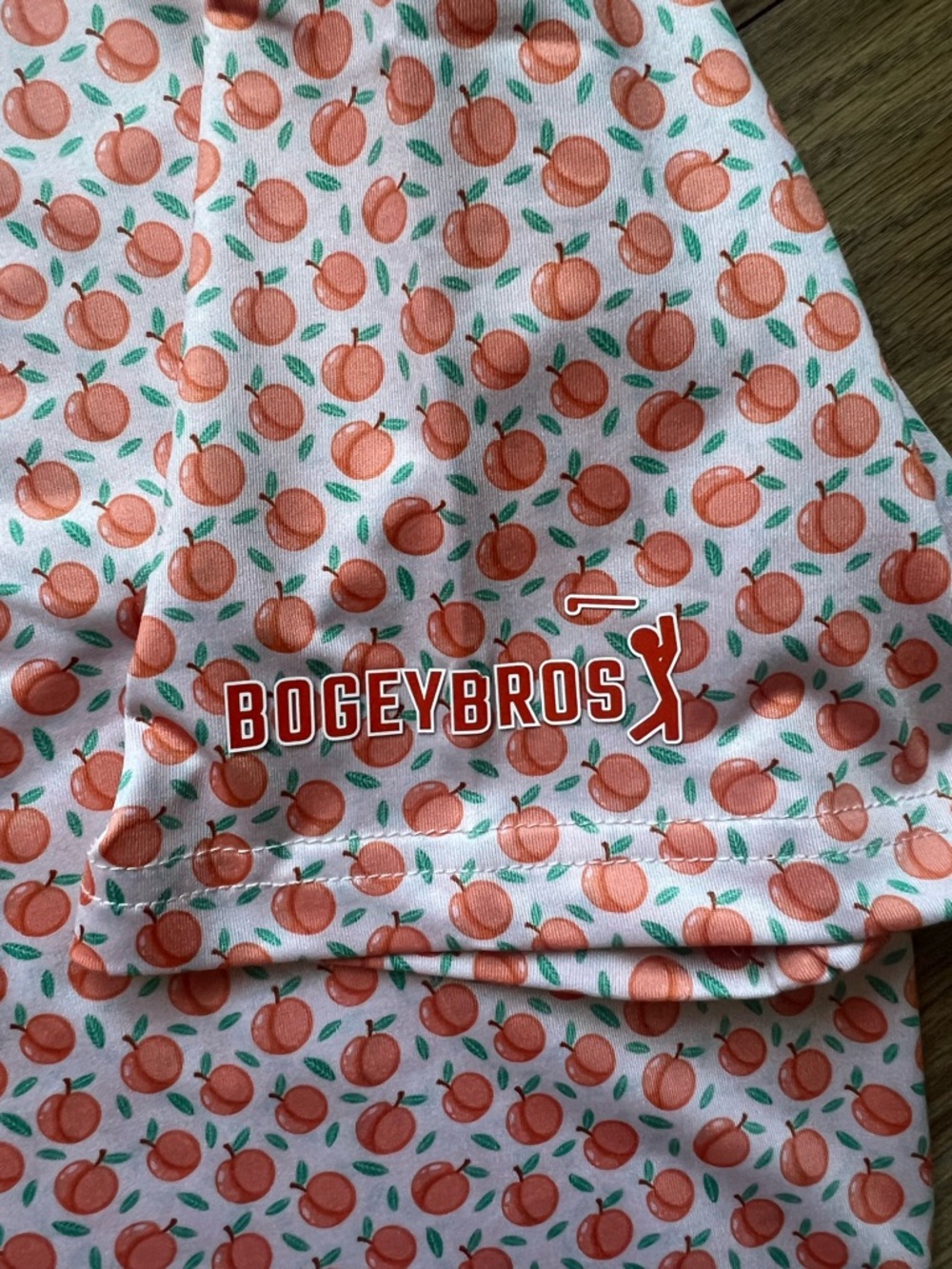 Bogey Bros Short-Sleeve Polo in Peach Print “Tooty Frooty” - Picture 4 of 6